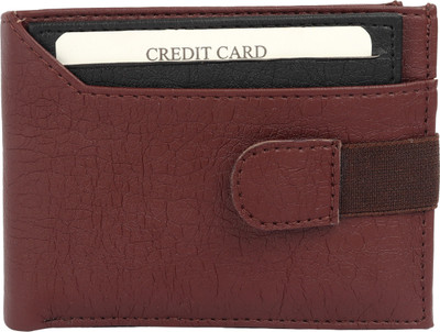 

Wildedge Men Brown Artificial Leather Wallet(5 Card Slots), Brown with black detachable card holder..
