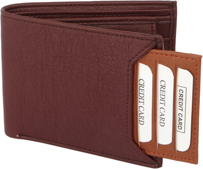

Wildedge Men Brown Artificial Leather Wallet(5 Card Slots), Brown with tan detachable card holder