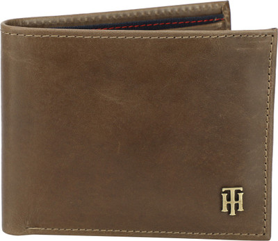

Tommy Hilfiger Men Formal Brown Artificial Leather Wallet(4 Card Slots), Olive/navy