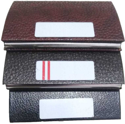 

SAWAY Boys Brown, Black Artificial Leather Card Holder(5 Card Slots), Black;brown