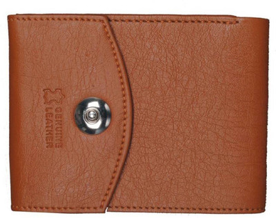 

DELMA Men Tan Genuine Leather Wallet(6 Card Slots)