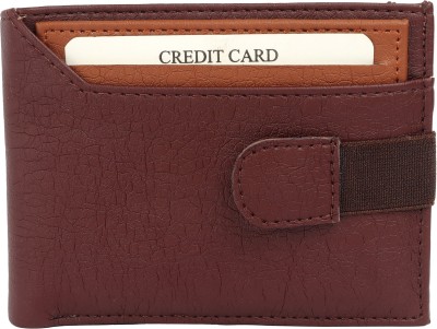 

Wildwolf Men Brown Artificial Leather Wallet(5 Card Slots), Brown with tan detachable card holder..