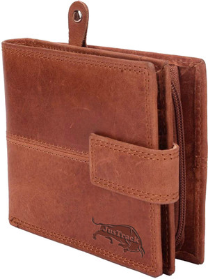 

Justrack Men Tan Genuine Leather Wallet(3 Card Slots), Hunter tan