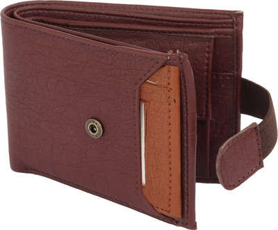 

Wildedge Men Brown Artificial Leather Wallet(5 Card Slots), Brown with tan detachable card holder.