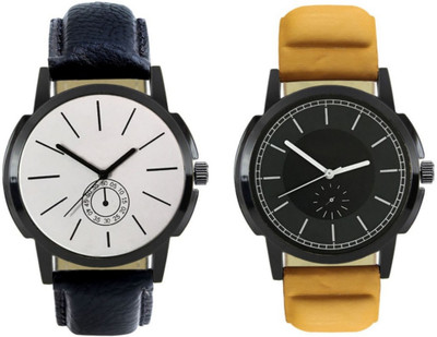 

Elife 408-414 Stylish New Collection Combo Watch With Round Dial And Leather Strap Watch - For Men