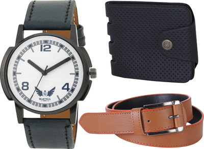 

Martell Analog Watch, Belt, Wallet Combo(White)