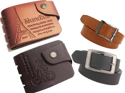 

Peacock Mundkar Wallet, Belt Combo(Tan, Black)