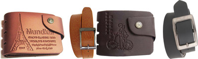 

Peacock Mundkar Wallet, Belt Combo(Tan, Black)