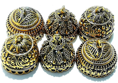 

GOELX Jhumka/Jimki Antique Gold Metal DIY Base designer earring making component accessories - Combo 8 !!