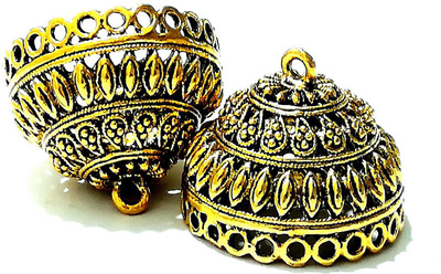 

GOELX Jhumka/Jimki Antique Gold Metal DIY Base designer earring making component accessories AJ 13