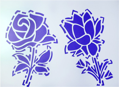 

Aadya Crafts Stencil Plastic Rose 2 Set