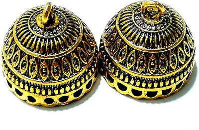 

GOELX Jhumka/Jimki Antique Gold Metal DIY Base designer earring making component accessories AJ 12