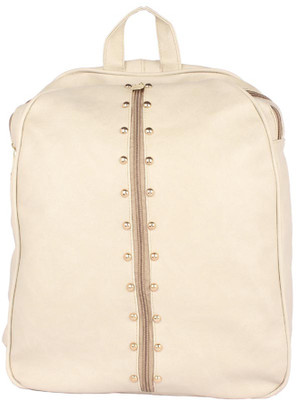 

Aliado Faux Leather Beige Coloured Zipper Closure Backpack P37V709 Backpack(Beige, 10 L)