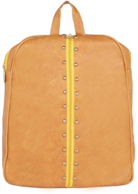 

Aliado Faux Leather Mustard Coloured Zipper Closure Backpack P39V709 Backpack(Yellow, 10 L)