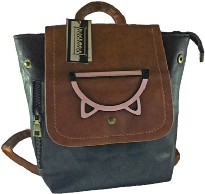 

MEesome Women's & Girl's Casual Adjustable Bag - Brown Black Backpack(Brown, 12 inch)