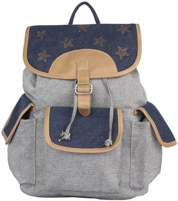 

Aliado Cloth Fabric Grey And Navy Blue Solid Backpack P55V709 Backpack(Grey, 10 L)
