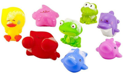 

B kids Sea Chums Squirter Set Bath Toy(Yellow, Red)