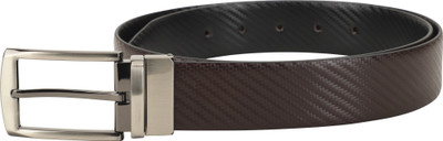 

LOUIS STITCH Men Formal Brown Genuine Leather Reversible Belt, Reversible black and brown
