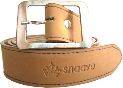 

snaave Men Casual Khaki, Brown Genuine Leather Belt, Light brown