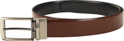 

LOUIS STITCH Men Formal Brown Genuine Leather Reversible Belt, Reversible black and brown