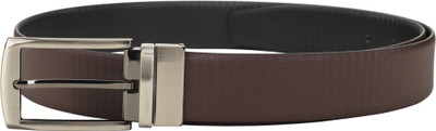 

LOUIS STITCH Men Formal Black Genuine Leather Reversible Belt, Reversible black and brown