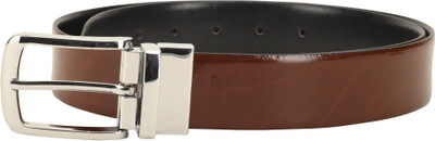 

LOUIS STITCH Men Formal Brown Genuine Leather Reversible Belt, Reversible black and brown