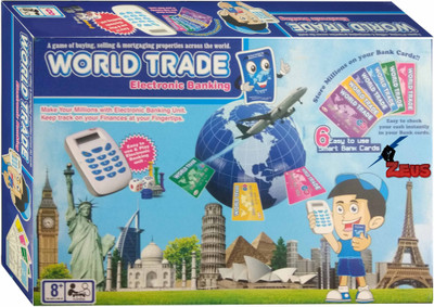 

Zeus World Trade Banking With Swipe Machine, Cashless Business Property Trading Game, Buying Selling Mortgaging, Gift Item Board Game