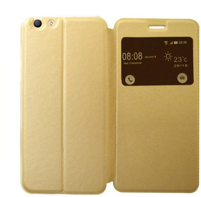 COVERNEW Flip Cover for VIVO Y55L - 1610(Blush Golden, Dual Protection, Artificial Leather, Plastic) Flipkart