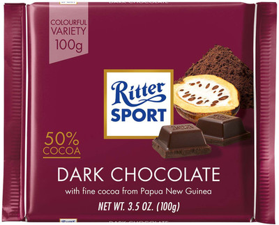 

Ritter Sport Dark Chocolate with fine cocoa from Nicaragua - 100g (3.5oz) Bars(100 g)