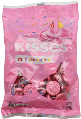

Hershey's Kisses Milk Chocolate, Pink - 198g (7oz) Bars(198 g)