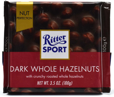 

Ritter Sport Fine Dark Whole Hazelnuts Chocolate - 100g (3.5oz) Bars(100 g)