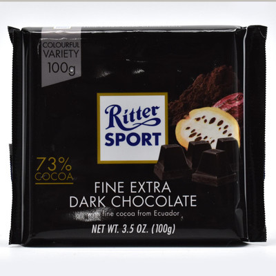 

Ritter Sport Fine Extra Dark Chocolate - 100g (3.5oz) Bars(100 g)