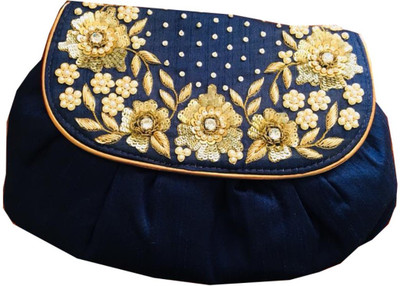 

Craftbazaar Party Blue Clutch