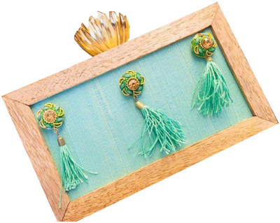 Craftbazaar Party Blue Clutch