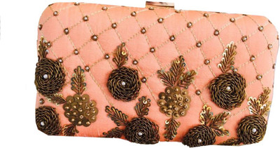 Craftbazaar Party Beige Clutch