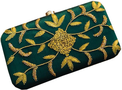 

Craftbazaar Party Green Clutch