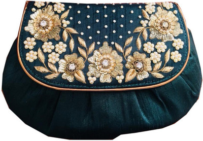 

Craftbazaar Party Green Clutch