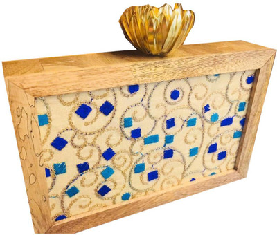 

Craftbazaar Party Blue Clutch
