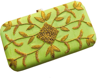 

Craftbazaar Party Green Clutch