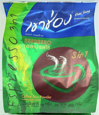 

Khao Shong Espresso 3in1 Coffee Mix Powder - 450G (25x18g) Instant Coffee(450 g)