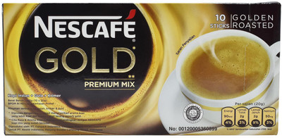 

Nescafe Gold Premium Mix, 10 Sticks Golden Roasted - 200g (10x20g) Instant Coffee(200 g)