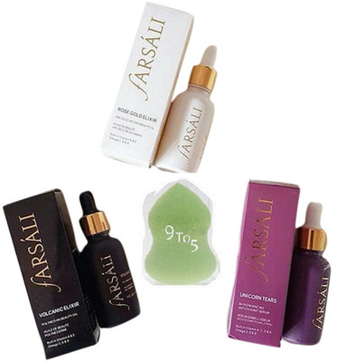 

9 to 5 SPONGE PUFF & SERUM COMBO OF ROSE GOLD ELIXIR & UNICORN ESSENCE AND VOLCANIC ELIXIR(Set of 4)