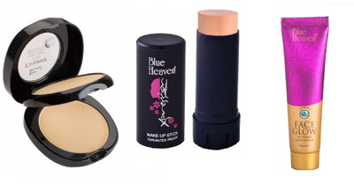 

Blue Heaven Elegance 2 IN 1 Compact Powder ,panstick concealer and face glow foundation(Set of 3)