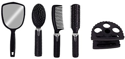 

Prime Multipurpose Professional Hair Care Brush Combs And Styling Tools Salon And Parlour Hair Comb Set With Mirror And Stand(Set of 1)