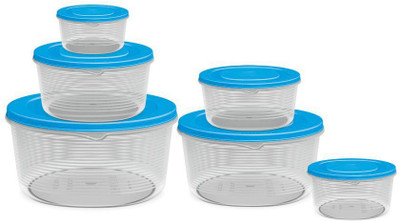 MILTON Polypropylene Fridge Container  - 7200 ml(Pack of 6, Clear, Blue)