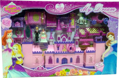 

Variety Gift Centre My Dream Barbie battery operated Light Music Pink Purple combination Barbie Castle House for Kids(Multicolor)