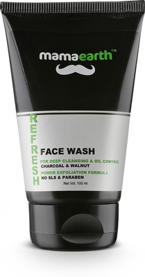 

Mamaearth Refresh Oil Control Facewash for Men with Charcoal and Walnut, SLS & Paraben Free Face Wash(100 ml)