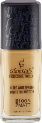 

GlamGals Matte Finished Ultra Water Proof Liquid 30 ML Foundation(Beige, 30 ml)