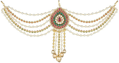 

Sri Shringarr Fashion Fancy Hair Accessory/Hair Brooch/Hair Jewellery for Women Hair Chain(Gold)