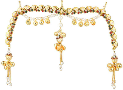 

Sri Shringarr Fashion Fancy Hair Accessory/Hair Brooch/Hair Jewellery for Women Hair Chain(Gold)